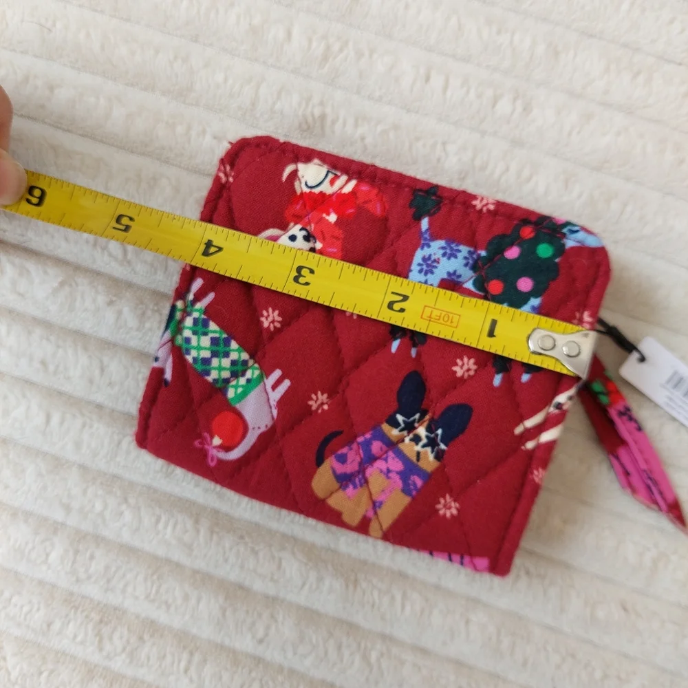 Vera Bradley Campus Double ID Case in a holuday hounds dog show red wallet - Picture 4 of 6